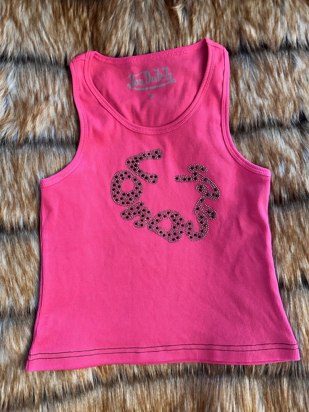 Von Dutch Pink Rhinestone Tank (Sample, 1/1)